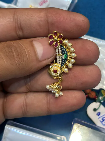 Traditional Maharashtrian gold nath